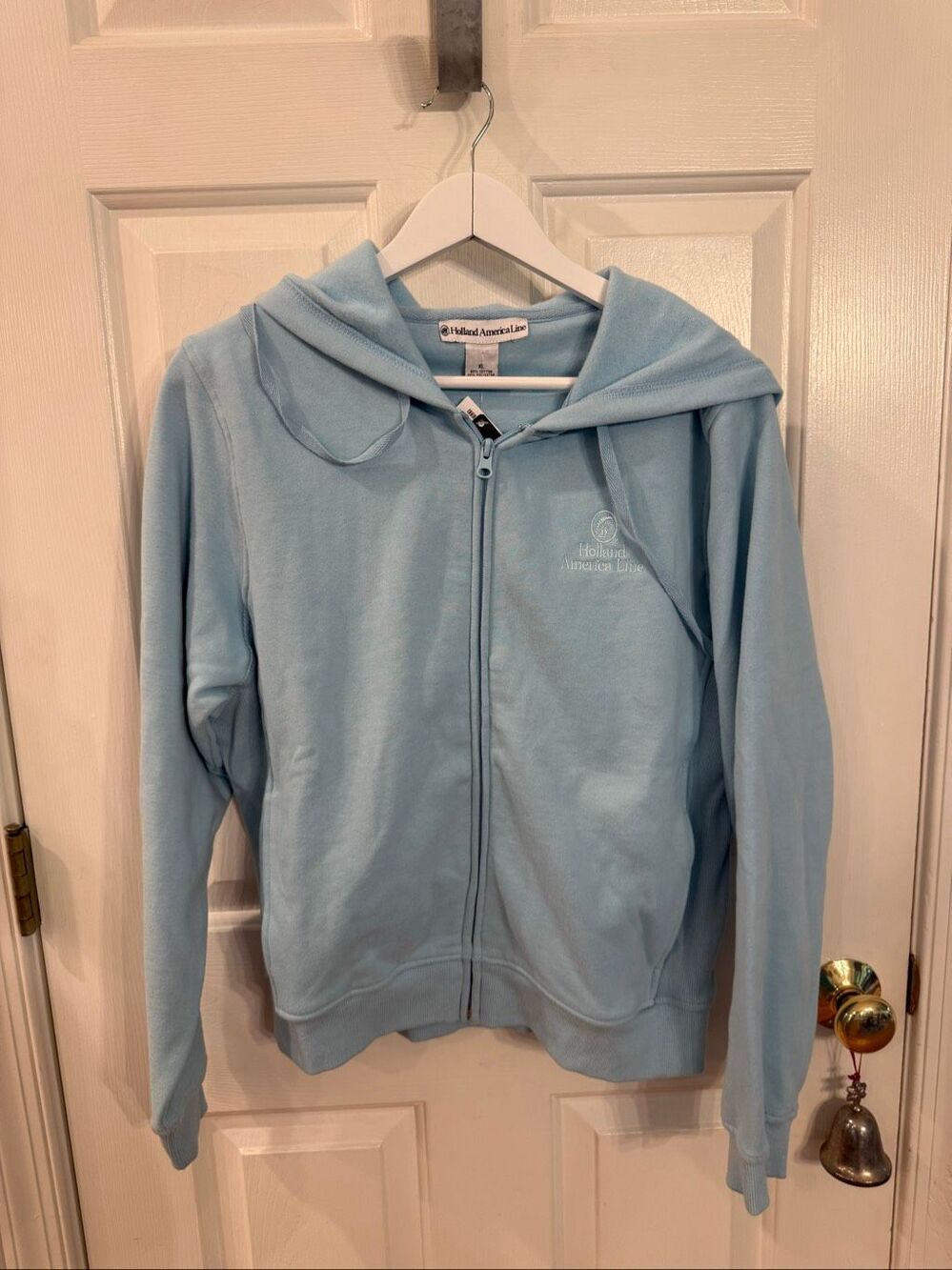 Holland America Baby Blue Zip Up Hoodie sz XL NWT